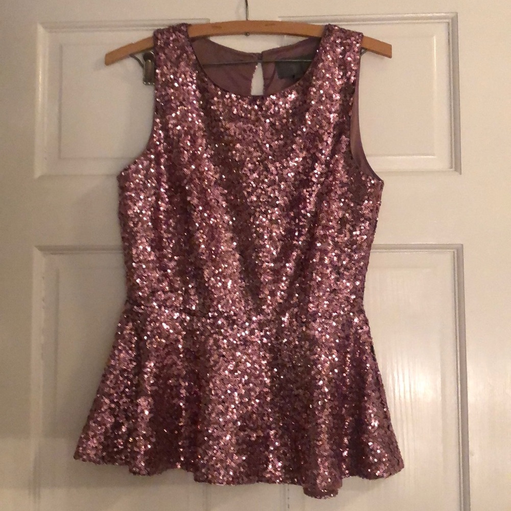 Anthropologie Sequin Peplum Tank - Picture 2 of 5
